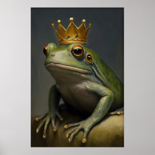 Impressão de arte do Rei Sapo Vintage com Sapo Clá