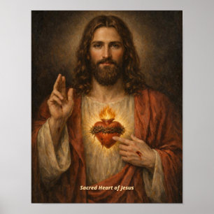 Impressão de Arte do Sagrado Coração de Jesus