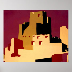 Impressão de Arte do Southwest Pueblos WPA Poster