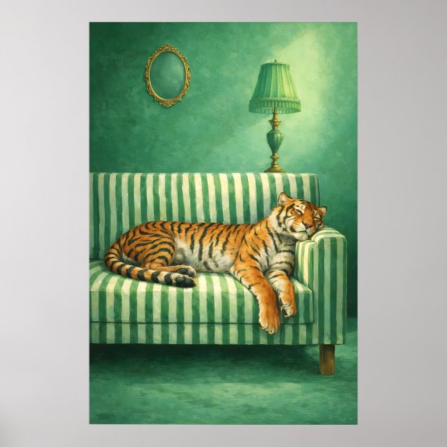 Impressão de Arte do Tigre Sonolento Quarto Maxima (Frente)