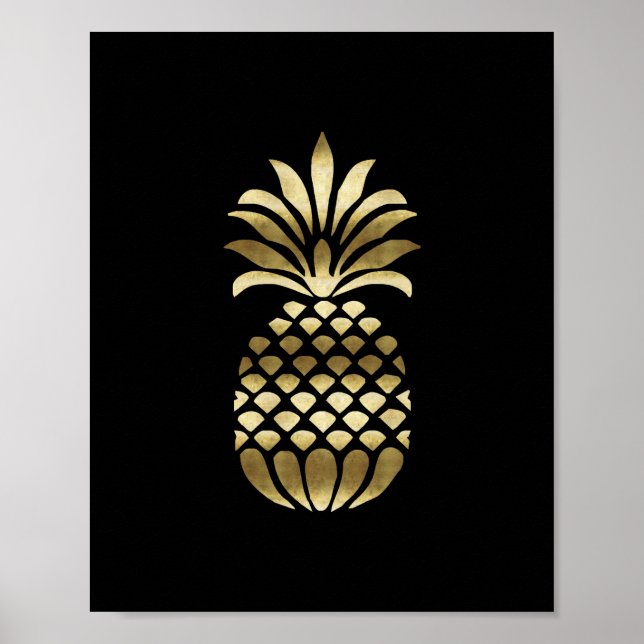 impressão de Arte Dourada PINEAPPLE (Frente)