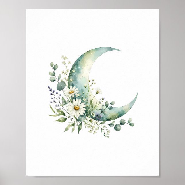 Impressão de Arte em Aquarela de Flores Silvestres (Frente)