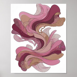 Impressão de Arte em Prata Abstrata que Chama a At