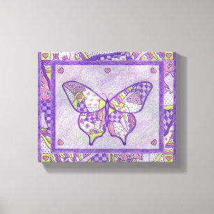 Impressão de Arte em Tela Borboleta Roxa
