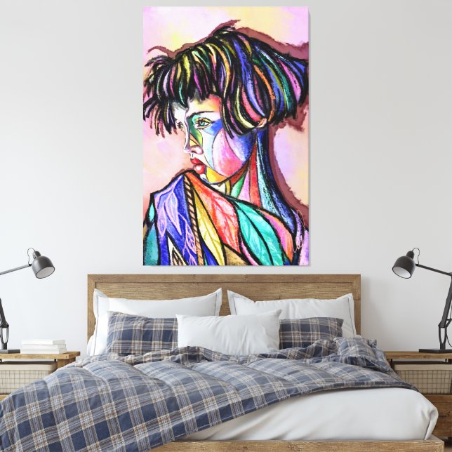 Impressão de Arte em Tela Dama Pintada (Insitu(Quarto))