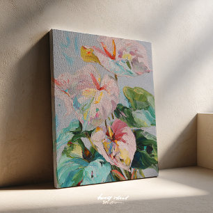 Impressão de Arte em Tela de Anthurium Tropical
