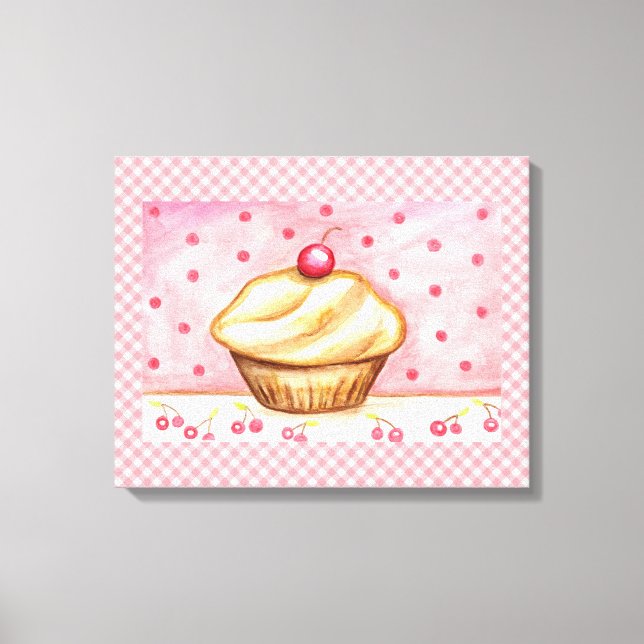 Impressão de Arte em Tela de Cupcake (Frente)