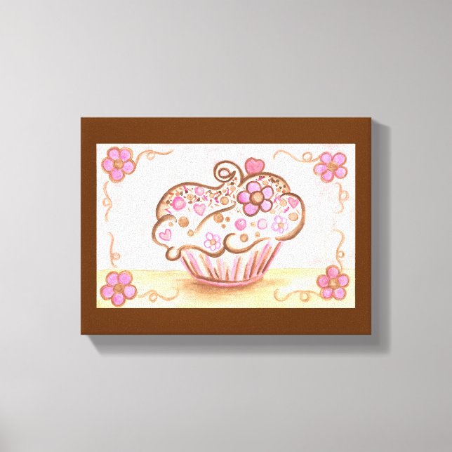 Impressão de Arte em Tela de Cupcake (Frente)