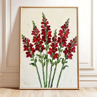 Impressão de Arte em Tela de Snapdragon Vermelho V