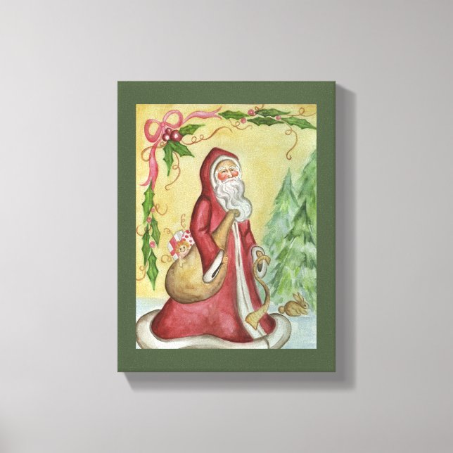 Impressão de Arte em Tela do Papai Noel (Frente)