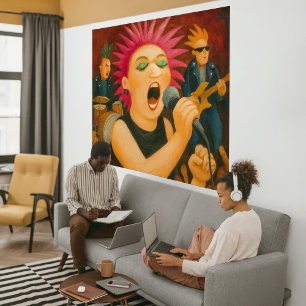 Impressão de Arte em Tela Envelopada Grande - Band