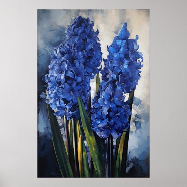 Impressão de Arte Flor Azul Hyaciny (Frente)