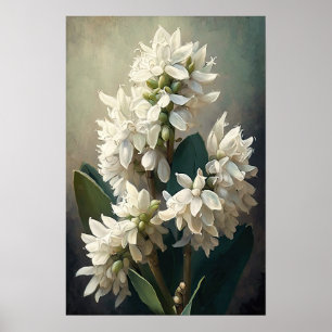 Impressão de Arte Flor Branco Hyaciny