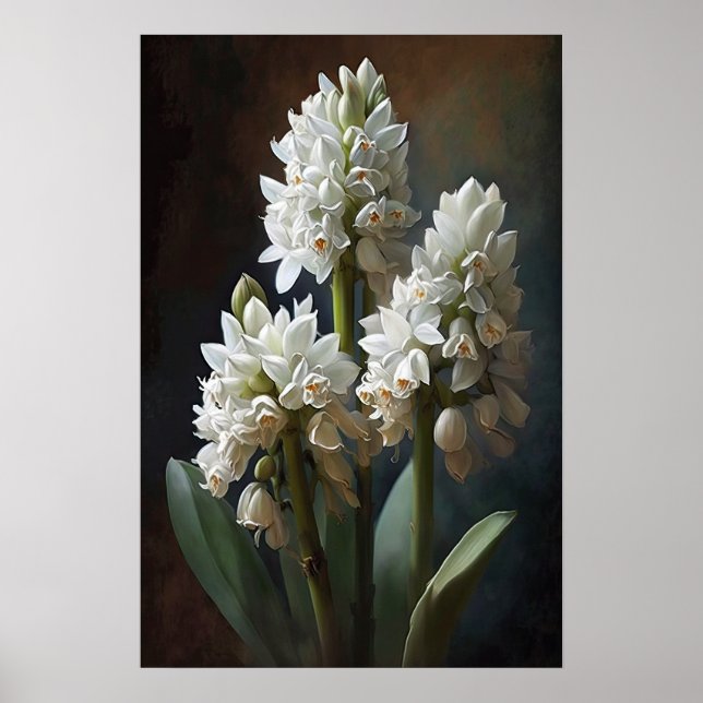 Impressão de Arte Flor Branco Hyaciny (Frente)