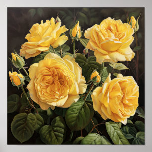 Impressão de Arte Flor de Rosas Amarelas
