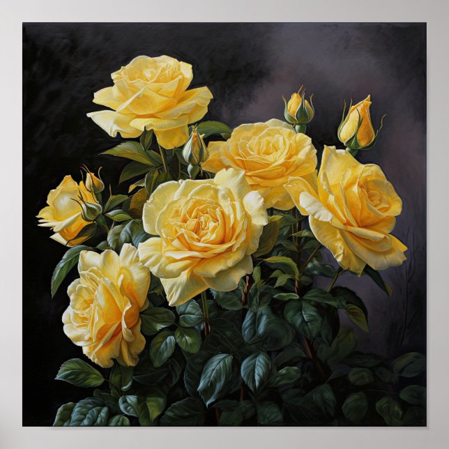 Impressão de Arte Flor de Rosas Amarelas (Frente)
