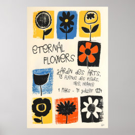 Impressão de Arte Floral Poster Botânico Abstrato,