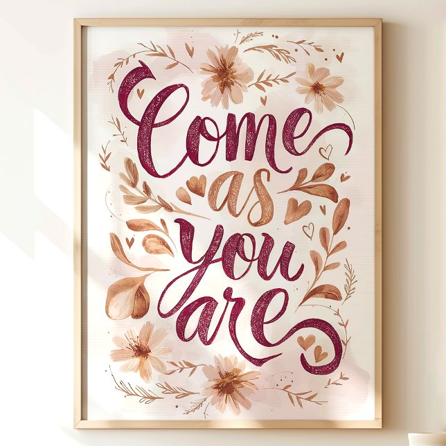 Impressão de Arte Floral Venha Como Você É (Criador carregado)