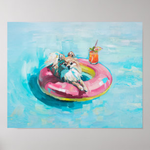 Impressão de Arte Flutuante de Piscina Pomeraniana