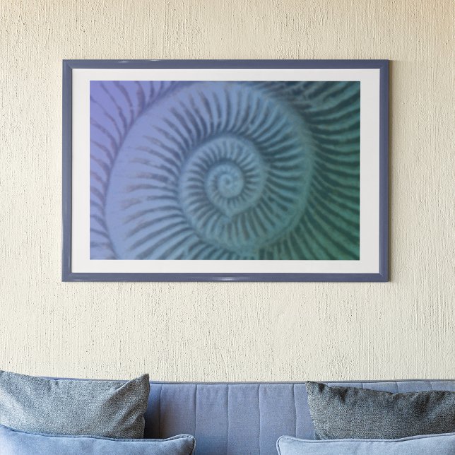 Impressão de Arte Fóssil de Ammonite Espiral Roxo  (Criador carregado)