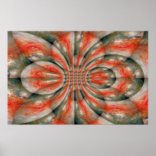 Impressão de Arte Fractal, abstrato, Caleidoscópic