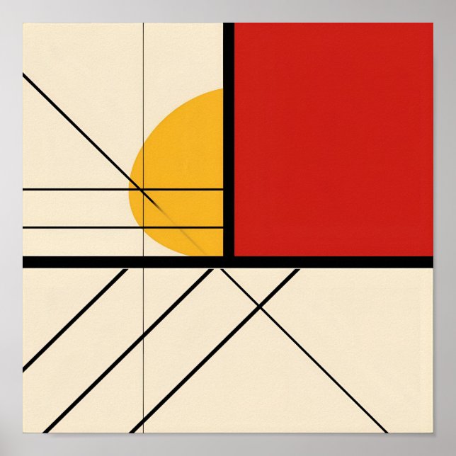 Impressão de Arte Geométrica com Estilo Mondriano (Frente)
