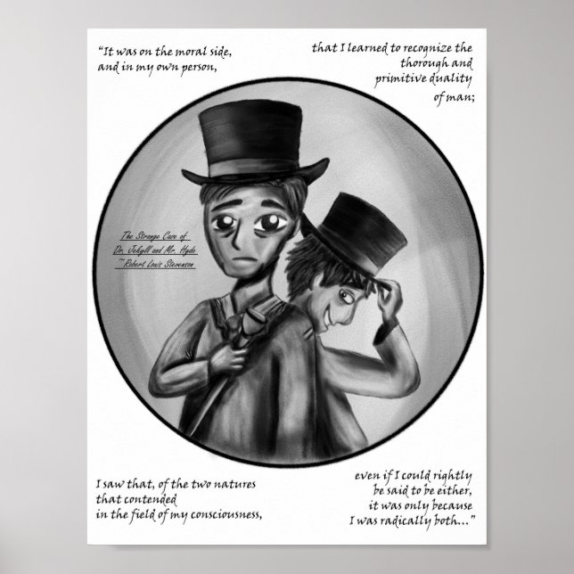 Impressão de Arte Gótica do Dr. Jekyll e Mr. Hyde  (Frente)