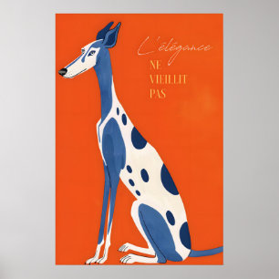 Impressão de Arte Greyhound Citação Francesa Ilus