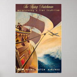 Impressão de Arte Holandesa Cartaz de Viagem KLM