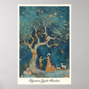 Impressão de Arte Indiana Pichwai Dança da Florest