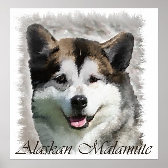 Impressão de Arte Malamute do Alasca (Frente)