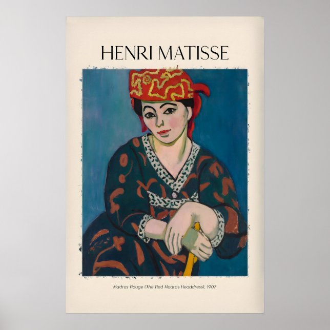Impressão de Arte Matisse - Madras Rouge Red Headd (Frente)