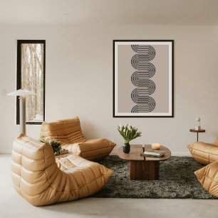 Impressão de Arte Minimalista Moderna Linhas Ondul