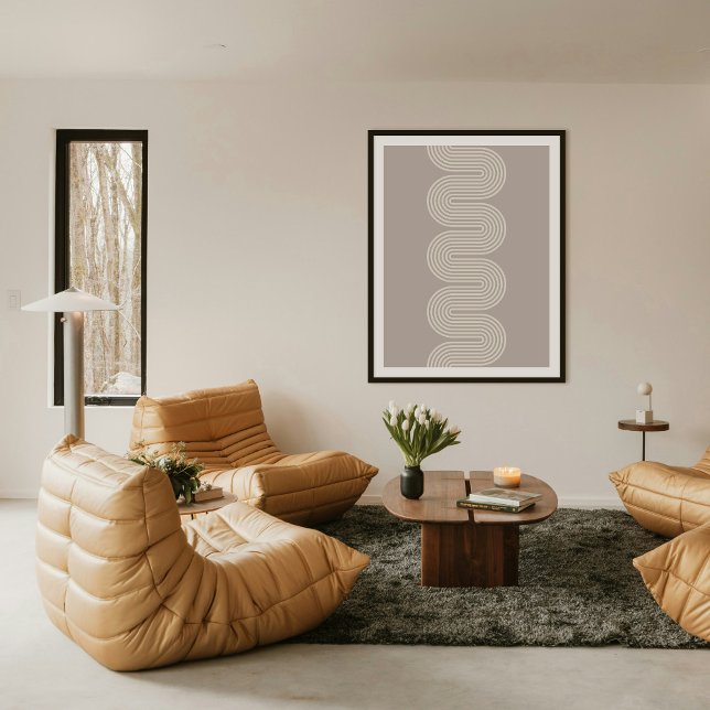 Impressão de Arte Minimalista Moderna Linhas Ondul (Criador carregado)