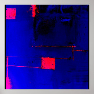 Impressão de Arte Moderna abstrato Azul Poster Ver