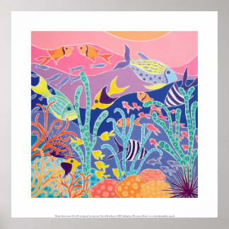 Impressão de Arte: Nadadores Stripy. Aquário de Pe