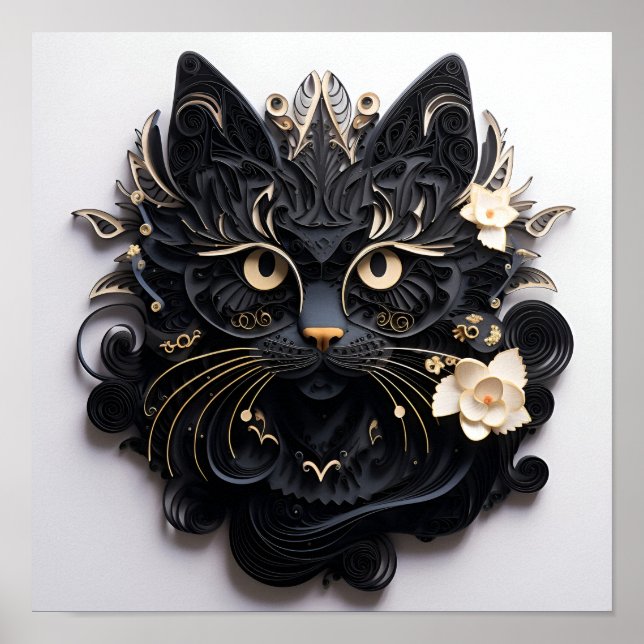 Impressão de arte negra do Halloween (Frente)