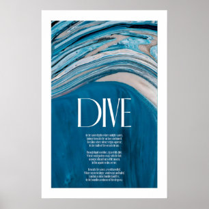 Impressão de Arte Oceânica Abstrata Azul Turquesa