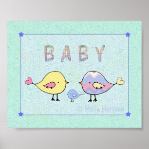 Impressão de Arte para Berçário Sweet Baby Love Bi
