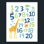 Impressão de arte para parede da sala de berçário<br><div class="desc">Maneira divertida e educativa de alegrar o quarto do seu pequeno.</div>