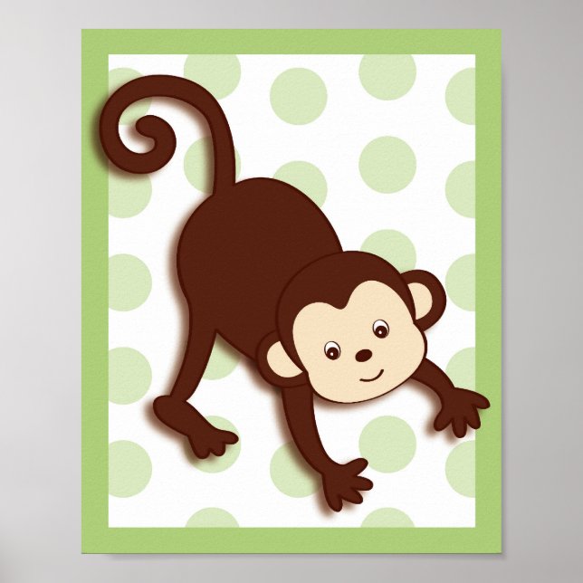 Impressão de Arte para Parede da Selva de Macaco P (Frente)