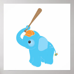 Impressão de Arte para Parede de Berçário Elefante