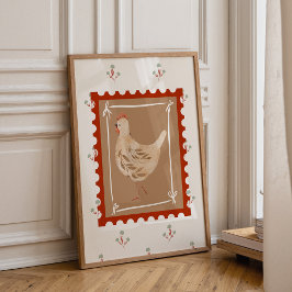 Impressão de Arte para Parede de Creche de Galinha