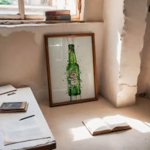 Impressão de Arte para Parede de Garrafa de Cervej