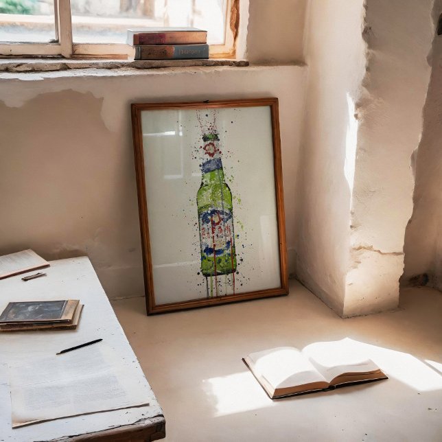 Impressão de Arte para Parede de Garrafa de Cervej (Criador carregado)