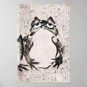 Impressão de Arte para Parede de Sapo com Tinta Ja
