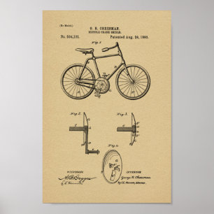 impressão de arte patenteada da bicicleta de 1893