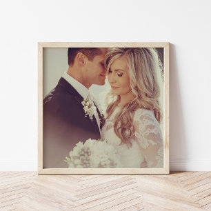 Impressão de Arte Personalizada de Foto de Casamen