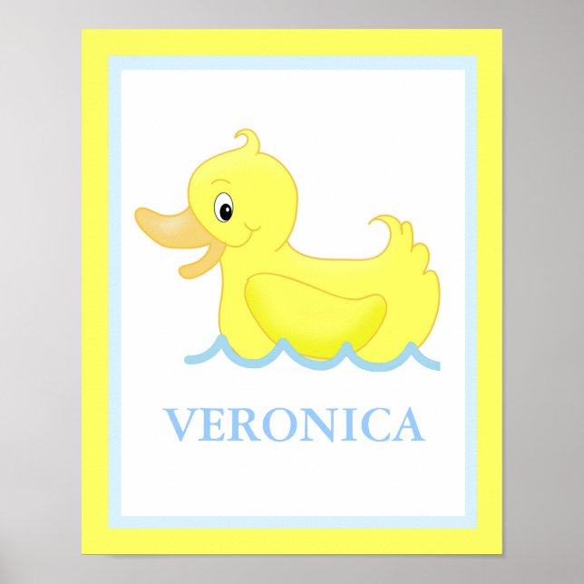 Impressão de Arte Personalizada de Pato Amarelo (Frente)