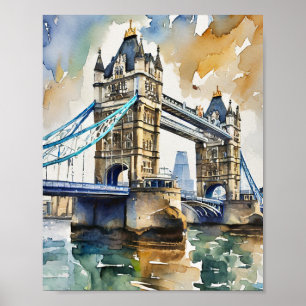 Impressão de Arte por Aquarela da Torre de Londres